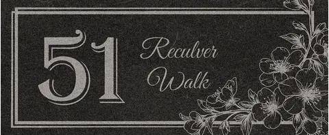 Slate House Sign Floral Laser Engraved