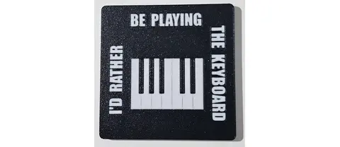 Id rather be playing the DRUMS black and white coaster table protector