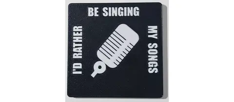 Id rather be playing the DRUMS black and white coaster table protector
