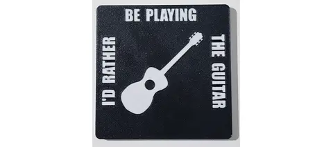 Id rather be playing the DRUMS black and white coaster table protector