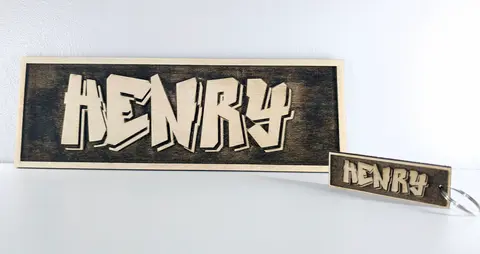Childs Wooden Engraved Bedroom Door or Overbed Name Plaque