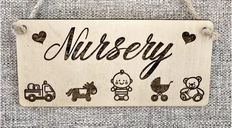 Childs Nursery Door Sign | Personalised Bedroom Door Or Wall Plaque | Baby and Toddler