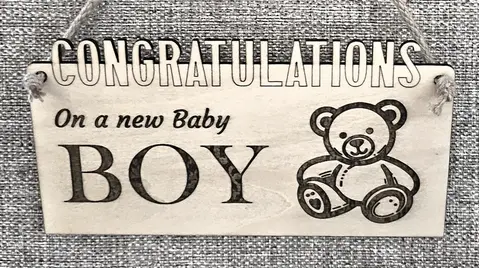 Congratulations on a Baby Boy Decorative sign