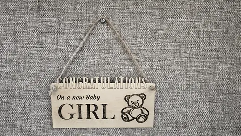 Congratulations on a Baby Girl Decorative Sign / Plaque