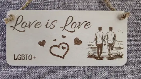 Love is Love LGBTQ+ Decorative Sign | Plaque | Love Hearts
