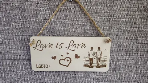 Love is Love LGBTQ+ Decorative Sign | Plaque | Love Hearts