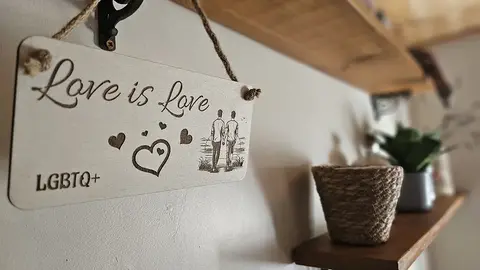 Love is Love LGBTQ+ Decorative Sign | Plaque | Love Hearts