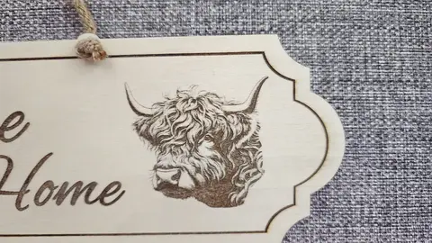 Highland Cow Welcome to our Home Decorative Sign | Plaque