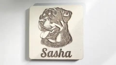 Rottweiler Decorative Square Wooden Coaster