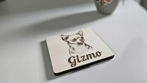 Chihuahua Decorative Square Wooden Coaster
