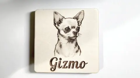 Chihuahua Decorative Square Wooden Coaster