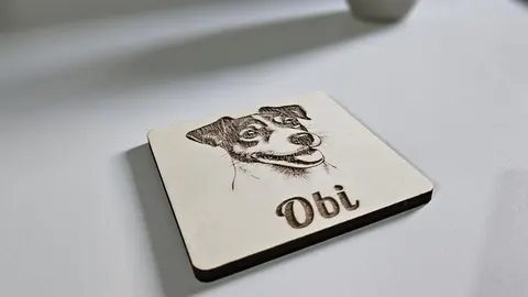 Jack Russell Decorative Square Wooden Coaster