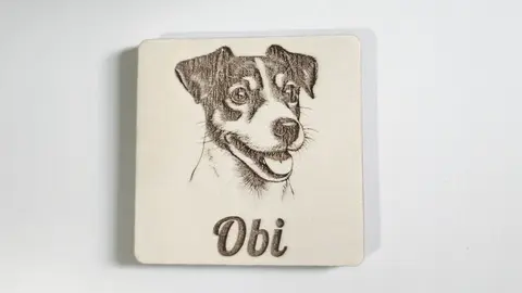 Jack Russell Decorative Square Wooden Coaster
