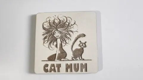 Cat Mum Decorative Wooden Coaster