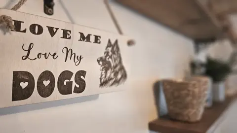 LOVE Me Love My DOGS | Alsatian | Decorative Wooden Sign | Plaque
