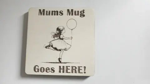 Mums Mug Goes HERE | Girl With Balloon | Personalise Option