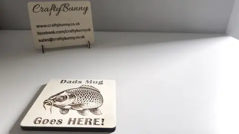 Dads Mug Goes HERE Wooden Coaster | Carp Fishing Theme