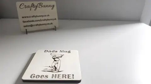 Dads Mug Goes HERE Wooden Coaster with Golf Theme