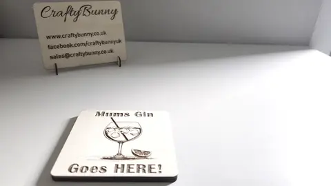 Mums Gin Goes Here Wooden Coaster | Personalise Option Available