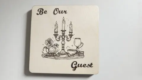 Be Our Guest Wooden Coaster | Personalise Option Available