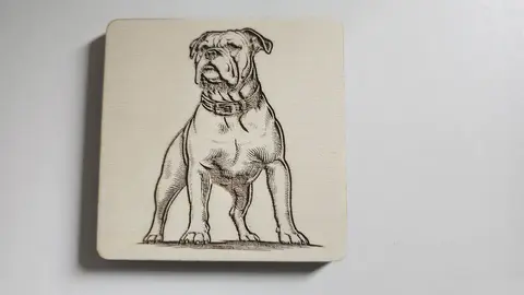 American Bulldog Decorative Wooden Coaster | Personalise Options