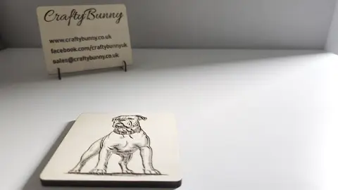 American Bulldog Decorative Wooden Coaster | Personalise Options