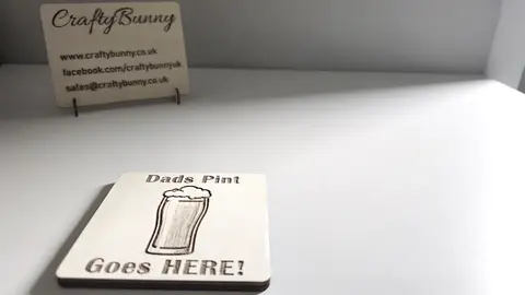 Dads Pint Goes HERE Decorative Wooden Coaster | Personalise Options