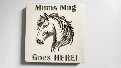Mums Mug Goes HERE Decorative Wooden Horse Coaster | Personalised