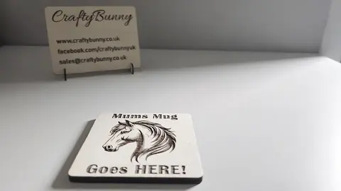 Mums Mug Goes HERE Decorative Wooden Horse Coaster | Personalised