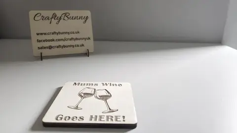 Mums Wine Goes HERE Decorative Wooden Coaster | Personalised