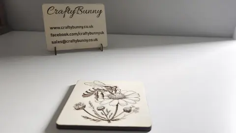 Bee On Flower | Decorative Wooden Coaster | Nature