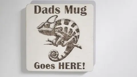 Chameleon Decorative Wooden Coaster | Personalise Options