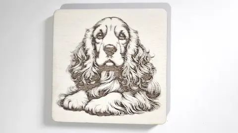 Red Cocker Spaniel Decorative Wooden Coaster | Personalise Options