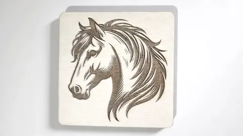 Horses Head Decorative Wooden Coaster | Personalise Options