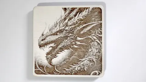 Dragon Head Decorative Wooden Coaster | Personalise Options