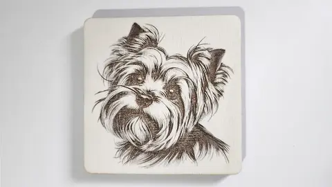 Yorkie Decorative Wooden Coaster | Personalise Options