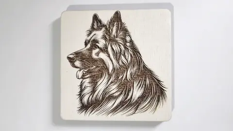 Alsatian Decorative Wooden Coaster | Personalise Options | German Shepherd