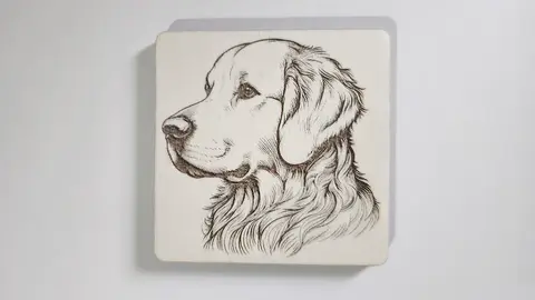 Golden Retriever Decorative Wooden Coaster | Personalise Options