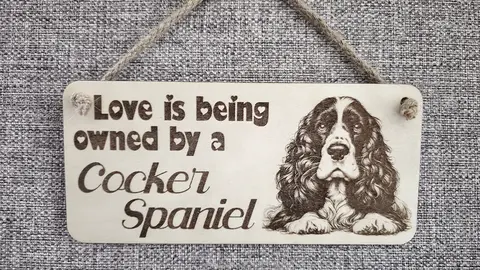 Cocker Spaniel Decorative Sign | Plaque | Love Is Being Owned By A Cocker Spaniel