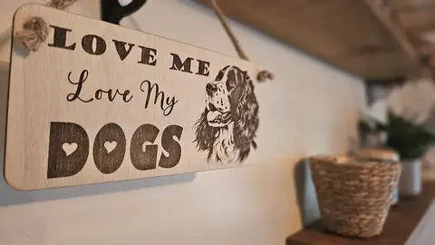 LOVE Me Love My DOGS | Springer Spaniel | Decorative Wooden Sign | Plaque