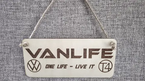 Vanlife Decorative Sign | Plaque with VW and T4 Logo