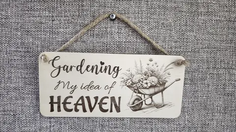 Gardening My idea of Heaven Decorative Sign | Wooden Plaque | Gardening Gift