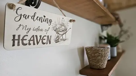 Gardening My idea of Heaven Decorative Sign | Wooden Plaque | Gardening Gift