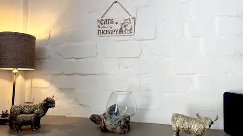 Cat and Kitten Decorative Sign | Plaque | Cats Are My Therapy Funny Quote