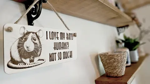Rat Humorous and Decorative Sign | Plaque | With Cute Funny Saying