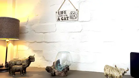 LIFE Is Better With A CAT | Cute Cat Decorative Sign | Wooden Plaque