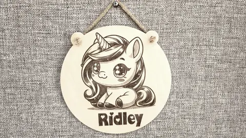 Unicorn Childrens Bedroom Name Sign | Personalised Gift For Your Baby