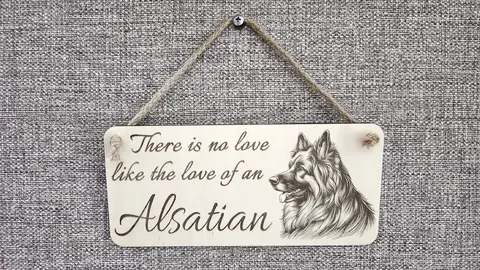 Alsatian wall plaque with There is no love like the love of an Alsatian