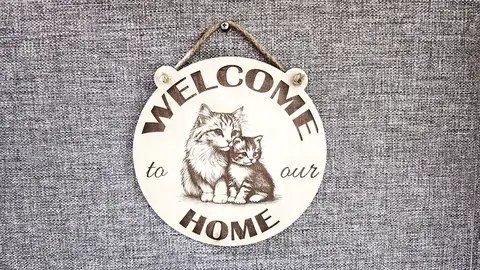 Welcome to our Home Cat and Kitten Decorative Sign