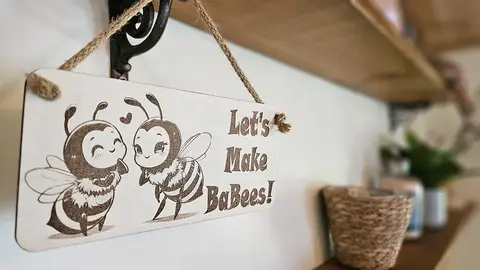 Lets Make BaBees Happy Inspirational Decorative Sign | Plaque